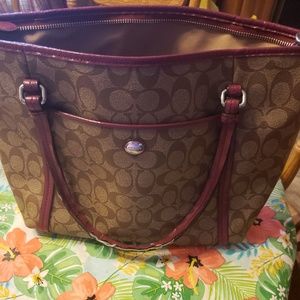 Authentic Coach Academy Tote Coated Canvas